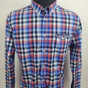 Soul of London Button Plaid Dress Shirt Size 17.5